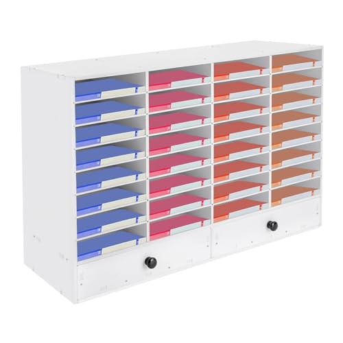 Literatur-Organizer, Büro-Briefkasten Mit 32 Fächern, Verstellbaren Regalen Und 2 Schubladen, Aktensortierer Aus Holz 39,4 X 12 X 25,2 Zoll For Die Organisation Von Büro, Klassenzimmer Und Poststellen Literatur-Organizer, Büro-Briefkasten Mit 32 Fächern, Verstellbaren Regalen Und 2 Schubladen, Aktensortierer Aus Holz 39,4 X 12 X 25,2 Zoll For Die Organisation Von Büro, Klassenzimmer Und Poststellen von CFDZCP