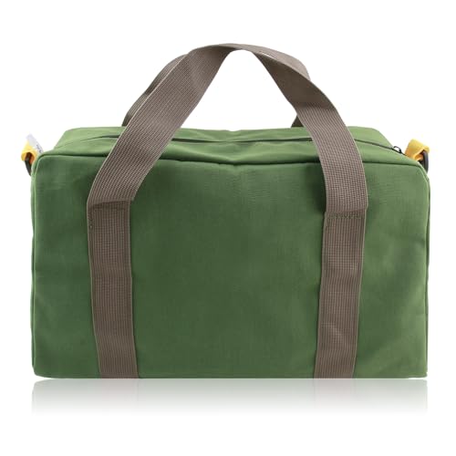 Werkzeugtasche,Wide Mouth Tool Bag,Strapazierfähiges Segeltuch Werkzeug Tasche,Werkzeugtasche Klein Werkzeug Organizer Tote Bag für die Lagerung Schraubenschlüssel Zangen Werkzeuge. Armeegrün, S/30CM von CFHOOAY