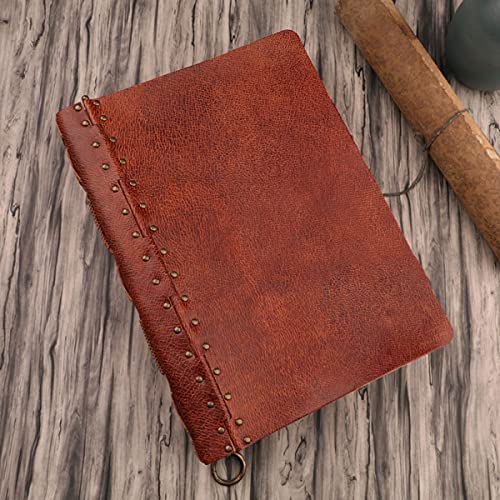 CFLNYC A4 Retro Skizzenbuch Leder Dicke Große Notebook Business Notebook Cindhide Handgemachtes Geschenk Notizblock Tagebuch(Camel) von CFLNYC