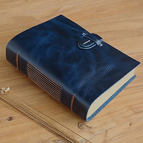 CFLNYC Handgemachtes Leder-Notebook, Retro-Tagebuch Business-Notizblock 14x19x4cm(Blauw) von CFLNYC