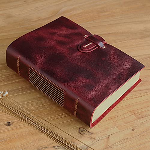 CFLNYC Handgemachtes Leder-Notebook, Retro-Tagebuch Business-Notizblock 14x19x4cm(Rood) von CFLNYC