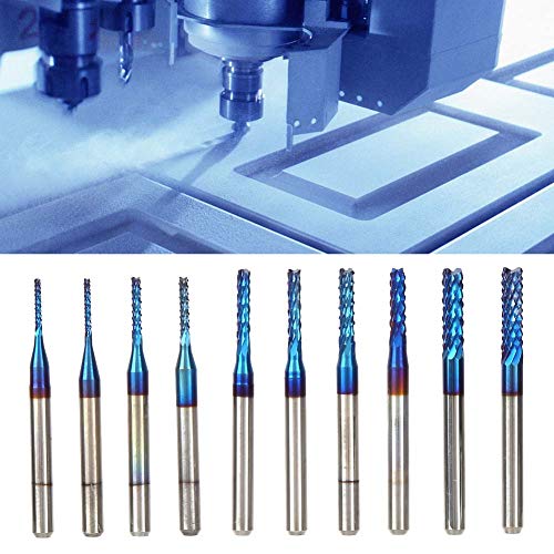 10 Pcs Carbid Router Schneiden Bitblau Mais -Endschneider -Gravur für CNC Leiterplattenmaschinen oder CNC Leiterplatten Maschinen Router Bits Blue Mais Cutter Cutter Maismahlen von CFTGIW