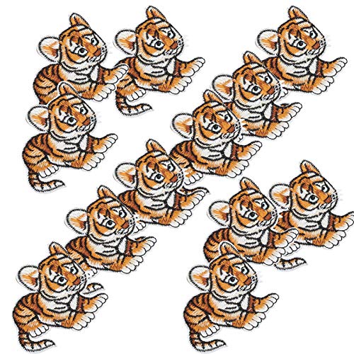 12pcs Sticker Stoffaufkleber Tigerkin -Muster Patch für DIY -Kleidung Hülle Beuteldekoration oder Guten Deco Effekt. Stickerei Patchembroidery Stoff Aufkleber Clut DIY Patchdiy Tuch von CFTGIW