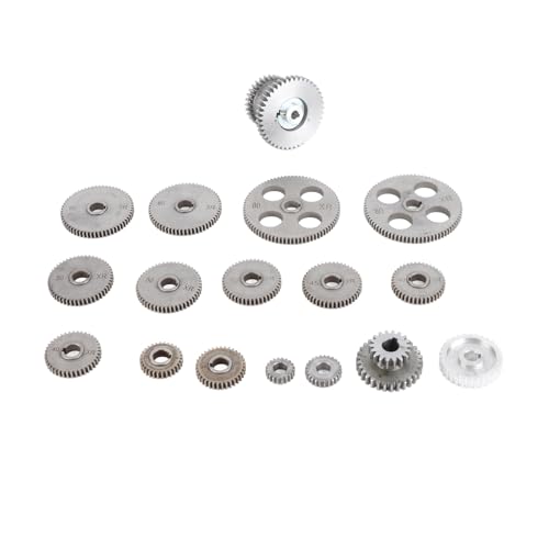 18pcs Drehverschneidemaschine Metall -Metall -Zahnrad -Kit mit Motorriemenscheibe HT250 G Eisenfahrradgetriebe Zahnrad -Maschine Getriebe Zahnrad SetDuplex Gearbelt Riemenscheibe Getriebe E Getriebe von CFTGIW