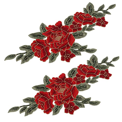 2pcs Bestickte Pflaster Blumenmuster DIY -Nähen Bestickte Blumenflecken für W -Kleider Rucksack Pantspink Sticked PatchSewing Patchesembroidered Blumen Patchesclothing (#1) (#2) von CFTGIW