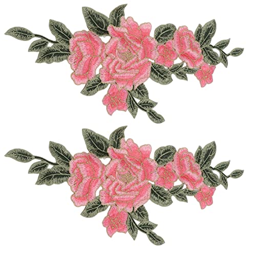 2pcs Bestickte Pflaster Blumenmuster DIY -Nähen Bestickte Blumenflecken für W -Kleider Rucksack Pantspink Sticked PatchSewing Patchesembroidered Blumen Patchesclothing (#1) von CFTGIW