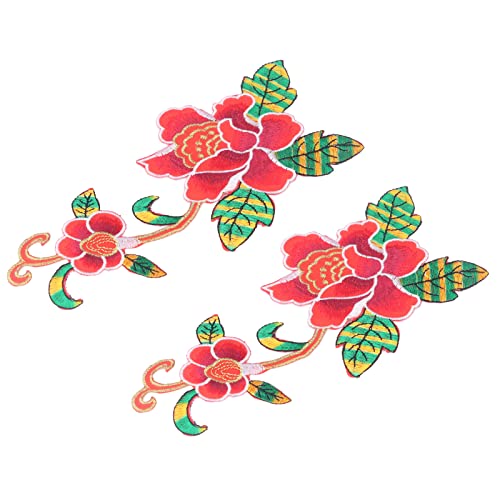 2pcs Patches Nähen Handnähte Deco DIY MACHTEN BUTTOR BEIDERED Blumenmuster Patch für Scrapbookingred -Patches Nähtembroidered Patchdiy Stickmaterial. CO (Rot) von CFTGIW