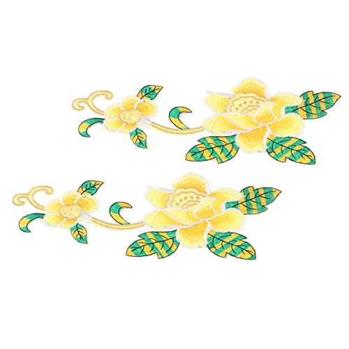 2pcs Patches Nähen Handnähte Deco DIY MACHTEN BUTTOR BEIDERED Blumenmuster Patch für Scrapbookingred -Patches Nähtembroidered Patchdiy Stickmaterial. CO (YELLOW) von CFTGIW