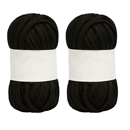 5pcs Spaghetti -Garn 0,8 Zoll Breit Weich, Hellfreundlicher Baumwollhellfarben -Teppichgarn Zum Häkeln von Strick -DIY -Spaghetti -Garncarpet -Garn -Knochen -Yarnt -Hemd Garnruggarncarpet (BLACK) von CFTGIW