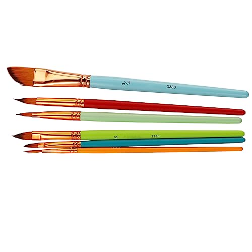 Aquarell B Set Starke Farbe Absorption Professionell Ergonomisch Griff Pinsel für Gouache Acryl 6PCS Gouache Acryl 6PCS Aquarell B Setwatercolor -Farbe Set Malerei von CFTGIW