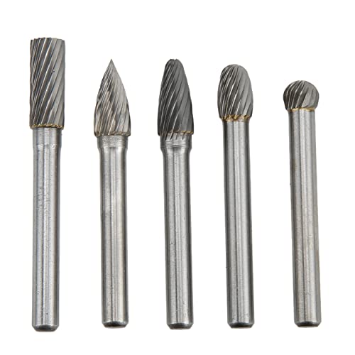 CFTGIW 5pcs Single Burr -Datei Set Wolfram -Carbid 6mm /4in Schank Zum Polieren von Holzbearbeitungsschnitzerei (ADEFG) von CFTGIW