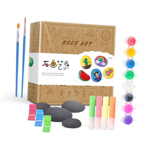 CFTGIW Rock Painting Arts and Craft Kit Acrylfarbe 3D -Farbe mit Steinen Pinsel Klammern Jungen & Mädchen Rock Paintrock Malrock Malrock Malkunst und Handwerk Kitrock CFTGIW Rock Painting Arts and Craft Kit Acrylfarbe 3D -Farbe mit Steinen Pinsel Klammern Jungen & Mädchen Rock Paintrock Malrock Malrock Malkunst und Handwerk Kitrock von CFTGIW