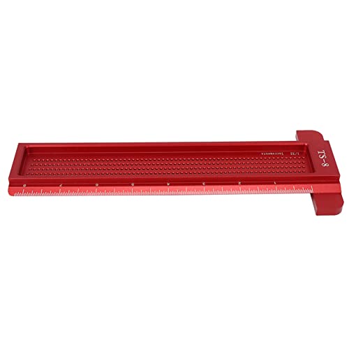 CFTGIW TS-8 Holzbearbeitungsloch-Lineal Aluminium T-Form Messwerkzeug Sciber für Hardware Hochpraxis Loch RelurerHardware Accessoirewood Working Scriberhand Operated Toolst Typ Lineal (Rot) von CFTGIW