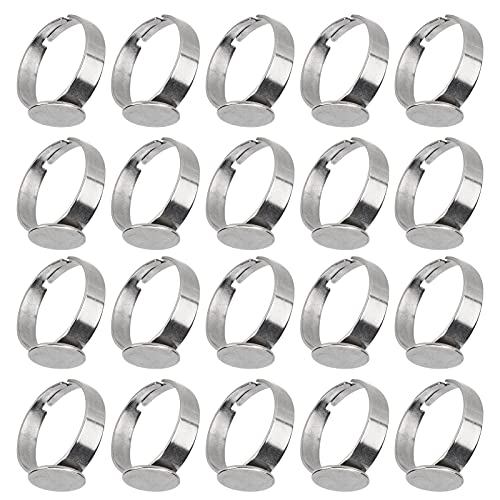 Leere Ringringe Basen Ringe B 20pcs Blankel Ringe DIY Färbung Stahl Flat Ringe Basen für Männer Frauen Schmuck Handwerk Dekoration Sicherstellen von CFTGIW