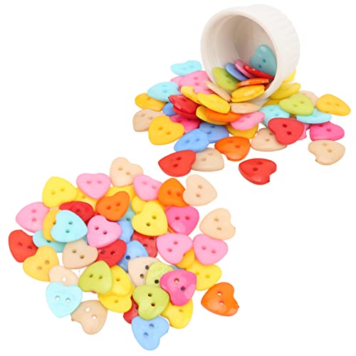 Nähknopflöcher Buttonshea 100pcs Nähknöpfe Nicht Erfüllende DIY -Kleidungszubehör für Dekoration Hell Ihre Erhöhte Herzförmige aus Diesen Prahlerischen Farben (12,5 mm) (15 mm) (18 mm) von CFTGIW