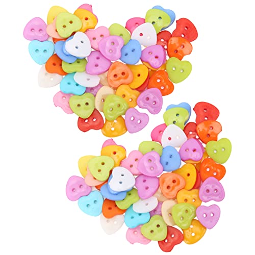 Nähknopflöcher Buttonshea 100pcs Nähknöpfe Nicht Erfüllende DIY -Kleidungszubehör für Dekoration Hell Ihre Erhöhte Herzförmige aus Diesen Prahlerischen Farben (12,5 mm) (15 mm) von CFTGIW