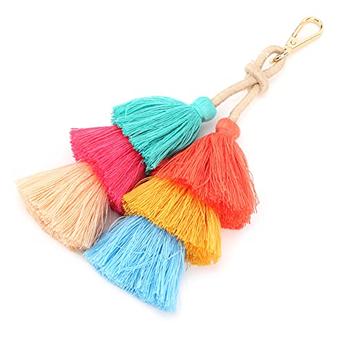 Quaste Pend DIY Tragbare Modische Baumwollfäden -Pend -Material für Keychain Bastelkleidung Taschen Dekoration (Colorful) von CFTGIW