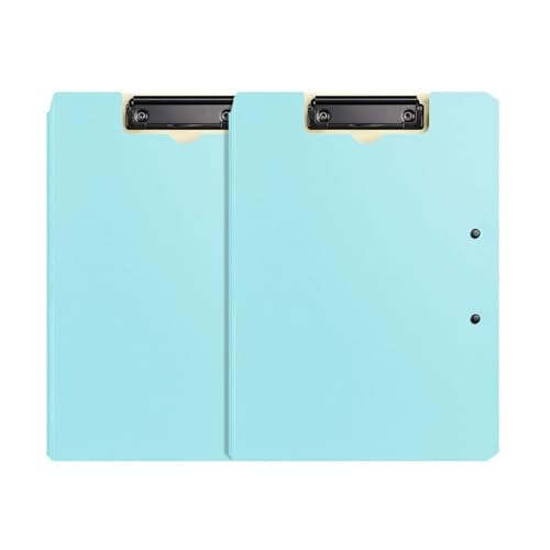 CFY652 Fächermappe 2 Stück Faltbare Abdeckung Klemmbrett Ordner Vertrag Datei Organizer Binder stabil Doppel Clip Ordner Bürobedarf Document Organizer(Blue) von CFY652