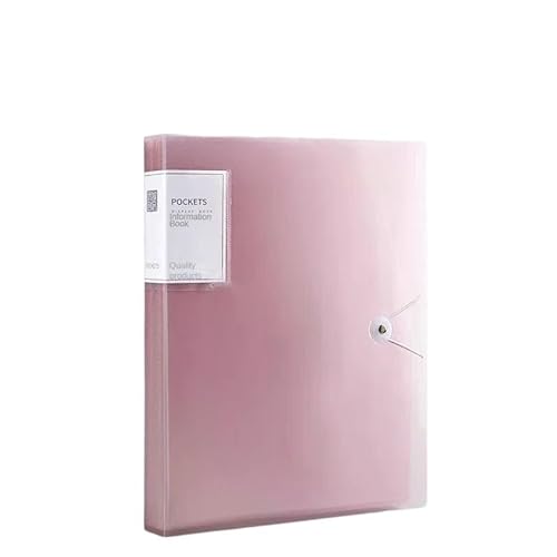 CFY652 Fächermappe A4 Farbe Transparent Ordner Dokument Große Kapazität Datei Organizer Score Test PaperHolder Student Datei Datei Document Organizer(Pink) von CFY652