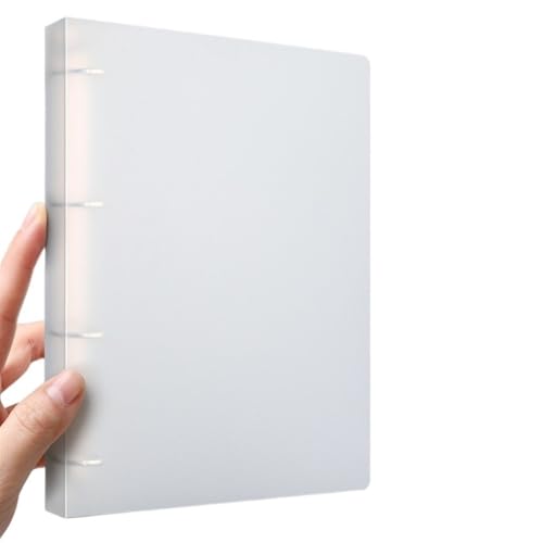 CFY652 Fächermappe PP-Ordner, perforiert, A4, 4-Loch-D-Clip-Clip, Blauer, transparenter Ordner, A4-Ordner Document Organizer(Weiß) von CFY652