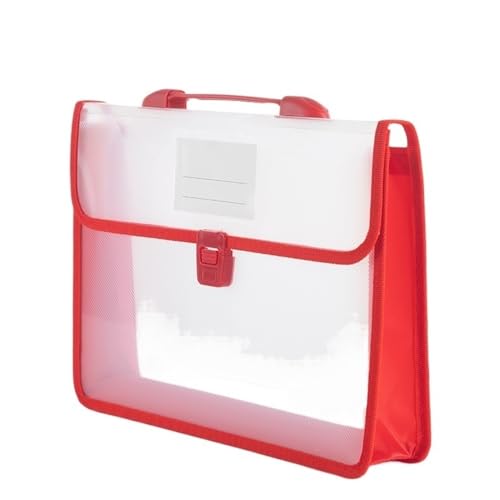 CFY652 Fächermappe Tragbare Aktentasche im A4-Format, Aktentasche, Handtasche, Datei-Organizer, Ordner, Papierdokument-Aufbewahrungstasche, große Büro-Organizer Document Organizer(Red) von CFY652