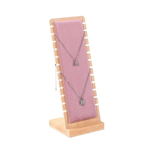 CFY652 Schmuckständer Anhänger Organizer Schmuck Display Board Schmuck Hängen Rack Display Stand Stände Holz Abnehmbare Halskette Display Rack Schmuckaufbewahrung(Pink) von CFY652