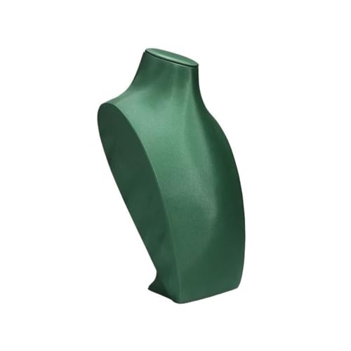 CFY652 Schmuckständer Büste Halskette Display Rack Anhänger Schmuck Display Rack Mode PU Leder Display Rack Zähler Lagerung Regal Schmuckaufbewahrung(Green) von CFY652