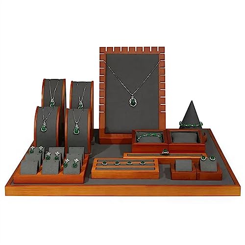 Schmuckständer 14-teiliges Holz-Schmuck-Display-Halter-Set, Armband-Display-Ständer, Halsketten-Tisch-Display-Tafeln, Ring-Ohrringe-Tablett-Staffeleien for Schmuck-Sammlungs-Verkaufsshows Schmuckaufbe Schmuckständer 14-teiliges Holz-Schmuck-Display-Halter-Set, Armband-Display-Ständer, Halsketten-Tisch-Display-Tafeln, Ring-Ohrringe-Tablett-Staffeleien for Schmuck-Sammlungs-Verkaufsshows Schmuckaufbe von CFY652
