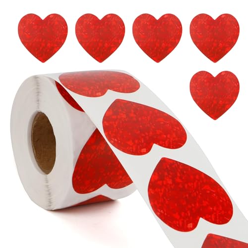Herz Sticker Rolle,500 Stück Rot Glitzer Herz Aufkleber,Selbstklebende Aufkleber Ohne Rückstände,Reißfest & Wiederverwendbar – Für Scrapbooking – Ideal Für Kinder,Lehrer,Diy Basteln & Home Decor Herz Sticker Rolle,500 Stück Rot Glitzer Herz Aufkleber,Selbstklebende Aufkleber Ohne Rückstände,Reißfest & Wiederverwendbar – Für Scrapbooking – Ideal Für Kinder,Lehrer,Diy Basteln & Home Decor von CFifHtOL