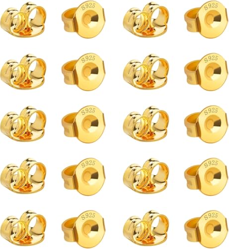 Ohrstecker Verschluss,Ohrringe Verschluss,20Er Gold,Universell Für Stecker, Creolen & Hänger,Perfekt Für Cosplay,Bühnenauftritte & Abendevents,Ideal Für Künstler,Kostümträger & Modebewusste von CFifHtOL