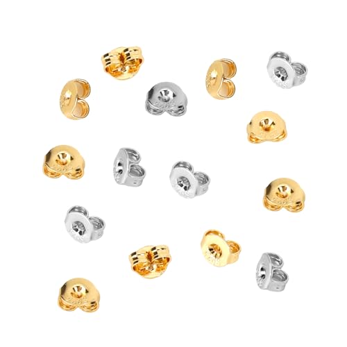 Ohrstecker Verschluss,Ohrringe Verschluss,20Er Gold Silber,Universell Für Stecker, Creolen & Hänger,Perfekt Für Cosplay,Bühnenauftritte & Abendevents,Ideal Für Künstler,Kostümträger & Modebewusste von CFifHtOL