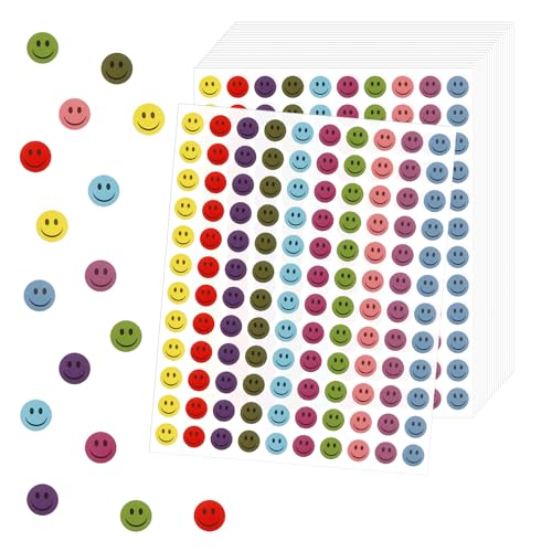 Smiley Aufkleber 6000 Sticker Bunt,Smiley Sticker Für Schule,Basteln,Tagebuch & Partydekoration - Kinder & Erwachsene - Vielseitige Stickers Für Kreativprojekte,Geschenkverpackung von CFifHtOL