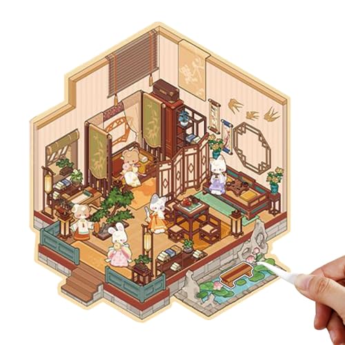 CGACCSD 3D Aufkleber für Scrapbooking, 3D Stickerszene - Cartoon Szene Aufkleber Chinesisches Haus Aufkleber 3D - Miniaturzimmer Aufkleber, CGACCSD 3D Aufkleber für Scrapbooking, 3D Stickerszene - Cartoon Szene Aufkleber Chinesisches Haus Aufkleber 3D - Miniaturzimmer Aufkleber, von CGACCSD