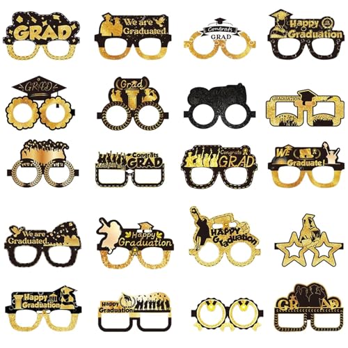 CGACCSD Abschlussgläser Klasse von 2025, Abschlussfeierbrille | 20 Stück Brille Frames Photo Booth Requisiten,Lustige Brille für Partydekorationen Urlaubsbedarf Hausschule Kinder Mädchen Mädchen CGACCSD Abschlussgläser Klasse von 2025, Abschlussfeierbrille | 20 Stück Brille Frames Photo Booth Requisiten,Lustige Brille für Partydekorationen Urlaubsbedarf Hausschule Kinder Mädchen Mädchen von CGACCSD