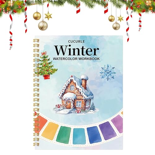 CGACCSD Aquarellbuch | Malbuch Aquarell Weihnachten | Papier Kunst Zeichnung Malerei Kreative Erkundung | Für Erwachsene Reise Ausmalen von CGACCSD