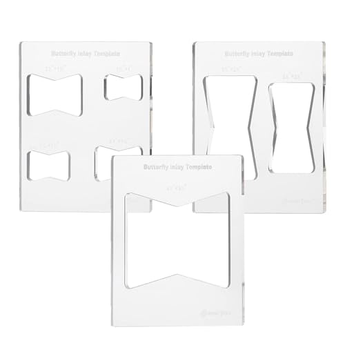 CGACCSD Bowtie Router Modell Kit, Holzeinlage Modelle - Vorlagen Butterfly Inclay Tools 3X, transparente Teile mit deutlich markierten Messungen, Zubehör zur Verbesserung der CGACCSD Bowtie Router Modell Kit, Holzeinlage Modelle - Vorlagen Butterfly Inclay Tools 3X, transparente Teile mit deutlich markierten Messungen, Zubehör zur Verbesserung der von CGACCSD