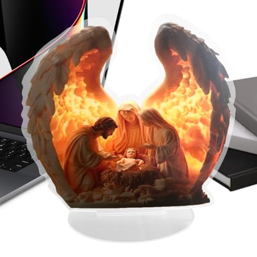 CGACCSD Engelfiguren | Betender Engel Figur,2D Acryl Deko Für Bücherregal Kamin Wohnzimmer Schlafzimmer Dekoration von CGACCSD