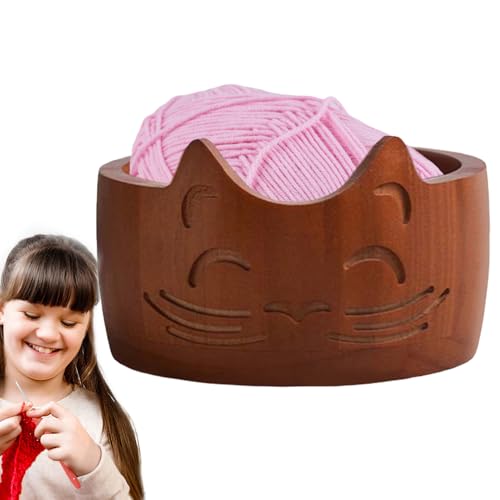 CGACCSD Garnhalter Schüssel Häkelschale Garnschale zum Stricken Tragbarer Aufbewahrungshalter aus Holz Haken Strickzubehör rund für Geburtstag Handwerk und Frauen CGACCSD Garnhalter Schüssel Häkelschale Garnschale zum Stricken Tragbarer Aufbewahrungshalter aus Holz Haken Strickzubehör rund für Geburtstag Handwerk und Frauen von CGACCSD