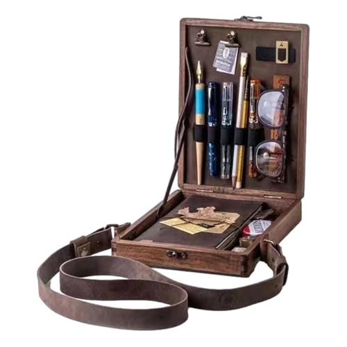 CGACCSD Holzkiste für Schriftsteller, Schriftstellerbox aus Holz | Tragbarer Retro-Kunstreparaturer mit großer Kapazität | Malpinsel-Werkzeugkoffer, Organizer für Kunstbedarf CGACCSD Holzkiste für Schriftsteller, Schriftstellerbox aus Holz | Tragbarer Retro-Kunstreparaturer mit großer Kapazität | Malpinsel-Werkzeugkoffer, Organizer für Kunstbedarf von CGACCSD