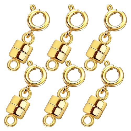 CGACCSD Magnetische Schmuckverschlüsse für Halsketten, magnetische Verschlüsse für Schmuck | Halsketten -Extender -Armbandverschluss und Verschlüsse | Helper mit 6x -Legierungswandlern mit starkem von CGACCSD