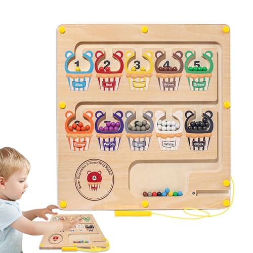 CGACCSD Magnetisches Puzzle, Magnetfarbe und Zahl Maze - Holzmagnetbrett für Kinder - Lernaktivitäten im Bildungsschule, Entwicklungssensorikspiel für Kleinkind und Kinder CGACCSD Magnetisches Puzzle, Magnetfarbe und Zahl Maze - Holzmagnetbrett für Kinder - Lernaktivitäten im Bildungsschule, Entwicklungssensorikspiel für Kleinkind und Kinder von CGACCSD