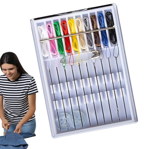 CGACCSD Reise-Nadel- und Garn-Set, 10 Farben, vorgefädelt, tragbare Nadelbox, Anfänger-Stickzubehör mit Pin-Knopf verbessern Ihre Fähigkeiten CGACCSD Reise-Nadel- und Garn-Set, 10 Farben, vorgefädelt, tragbare Nadelbox, Anfänger-Stickzubehör mit Pin-Knopf verbessern Ihre Fähigkeiten von CGACCSD