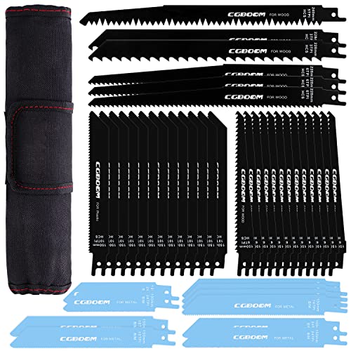 Säbelsägeblätter, CGBOOM 42 tlg Säbelsäge Sägeblätter Set aus BIM und HCS für Metall und Holz mit Handtasche Säbelsägeblätter, CGBOOM 42 tlg Säbelsäge Sägeblätter Set aus BIM und HCS für Metall und Holz mit Handtasche von CGBOOM