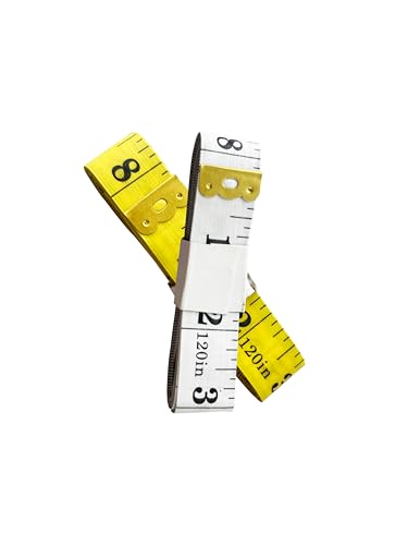 Zhuuo weiches Maßband für den Körper, 308 cm, Doppelskala, Nähen, flexibles Lineal für Gewichtsverlust, Körpermessung, Schneiderhandwerk, Vinyl-Körpermaßband, Gelb, Weiß, 2 Stück Zhuuo weiches Maßband für den Körper, 308 cm, Doppelskala, Nähen, flexibles Lineal für Gewichtsverlust, Körpermessung, Schneiderhandwerk, Vinyl-Körpermaßband, Gelb, Weiß, 2 Stück von CGECGE