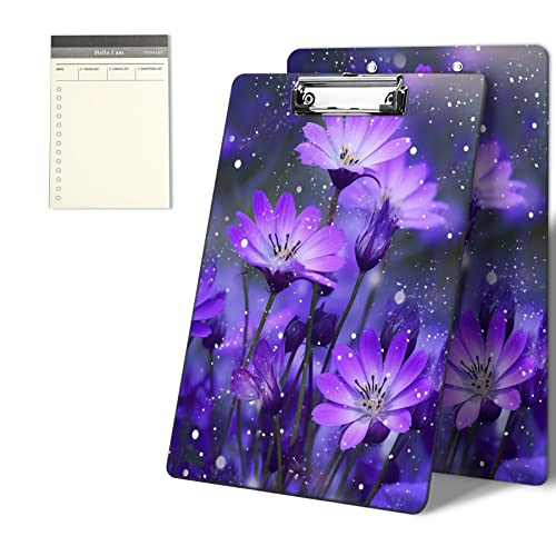 CGFGHHUY Clipboards Cute Purple Flower Pattern Design Clip Board 9 x 12.5 inch with Low Profile Metal Clip,Clipboard for Students, Classroom, Office,Women Men,with a to do List Notepad CGFGHHUY Clipboards Cute Purple Flower Pattern Design Clip Board 9 x 12.5 inch with Low Profile Metal Clip,Clipboard for Students, Classroom, Office,Women Men,with a to do List Notepad von CGFGHHUY
