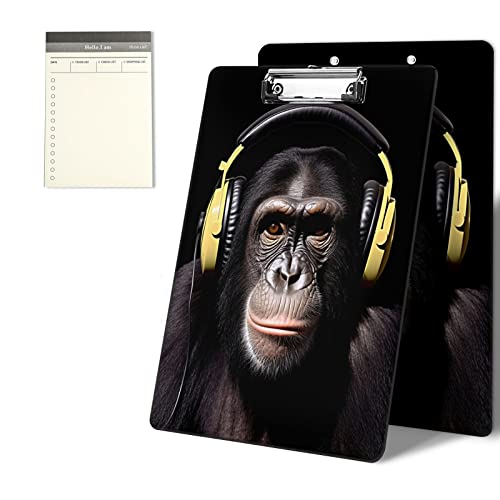 CGFGHHUY Klemmbretter mit niedlichem Affen und Musikmuster, 22,9 x 31,8 cm, mit niedrigem Profil, Metallclip, Klemmbrett für Studenten, Klassenzimmer, Büro, Frauen und Männer, mit einem CGFGHHUY Klemmbretter mit niedlichem Affen und Musikmuster, 22,9 x 31,8 cm, mit niedrigem Profil, Metallclip, Klemmbrett für Studenten, Klassenzimmer, Büro, Frauen und Männer, mit einem von CGFGHHUY