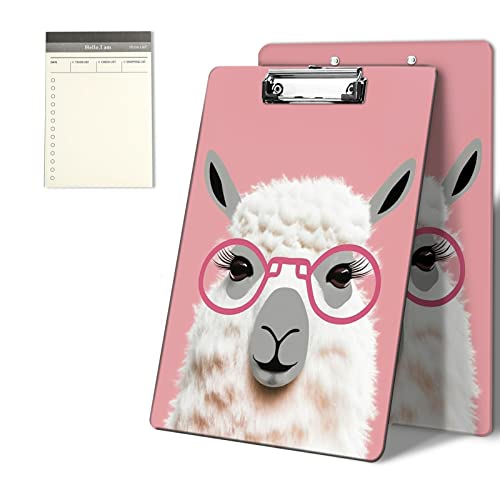 CGFGHHUY Klemmbretter mit niedlichem Alpaka-Muster, 22,9 x 31,8 cm, mit flachem Metallclip, Klemmbrett für Studenten, Klassenzimmer, Büro, Damen, Herren, mit einem To-Do-Listen-Notizblock CGFGHHUY Klemmbretter mit niedlichem Alpaka-Muster, 22,9 x 31,8 cm, mit flachem Metallclip, Klemmbrett für Studenten, Klassenzimmer, Büro, Damen, Herren, mit einem To-Do-Listen-Notizblock von CGFGHHUY