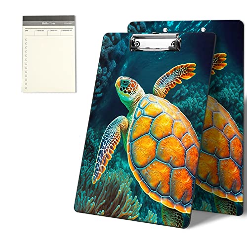 CGFGHHUY Klemmbretter mit niedlichem Baby-Schildkrötenmuster, 22,9 x 31,8 cm, mit niedrigem Profil, Metallclip, Klemmbrett für Studenten, Klassenzimmer, Büro, Frauen und Männer, mit einem CGFGHHUY Klemmbretter mit niedlichem Baby-Schildkrötenmuster, 22,9 x 31,8 cm, mit niedrigem Profil, Metallclip, Klemmbrett für Studenten, Klassenzimmer, Büro, Frauen und Männer, mit einem von CGFGHHUY