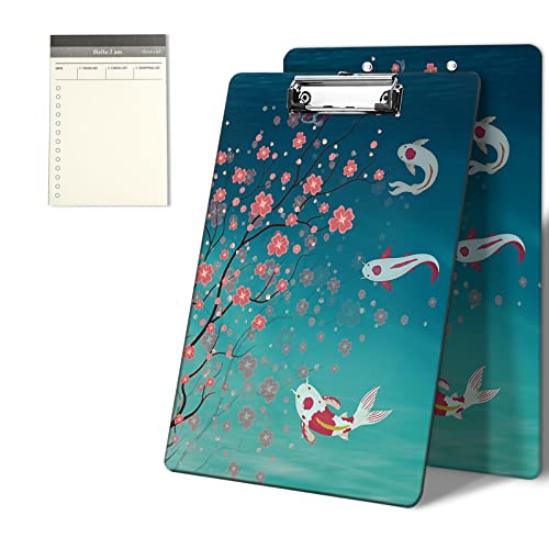 CGFGHHUY Klemmbretter mit niedlichem Kirschblüten- und Fischmuster, 22,9 x 31,8 cm, mit flachem Metallclip, Klemmbrett für Studenten, Klassenzimmer, Büro, Damen, Herren, mit einem CGFGHHUY Klemmbretter mit niedlichem Kirschblüten- und Fischmuster, 22,9 x 31,8 cm, mit flachem Metallclip, Klemmbrett für Studenten, Klassenzimmer, Büro, Damen, Herren, mit einem von CGFGHHUY