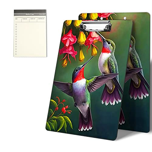 CGFGHHUY Klemmbretter mit niedlichem Kolibri-Muster, 22,9 x 31,8 cm, mit flachem Metallclip, Klemmbrett für Studenten, Klassenzimmer, Büro, Damen, Herren, mit einem To-Do-Listen-Notizblock CGFGHHUY Klemmbretter mit niedlichem Kolibri-Muster, 22,9 x 31,8 cm, mit flachem Metallclip, Klemmbrett für Studenten, Klassenzimmer, Büro, Damen, Herren, mit einem To-Do-Listen-Notizblock von CGFGHHUY